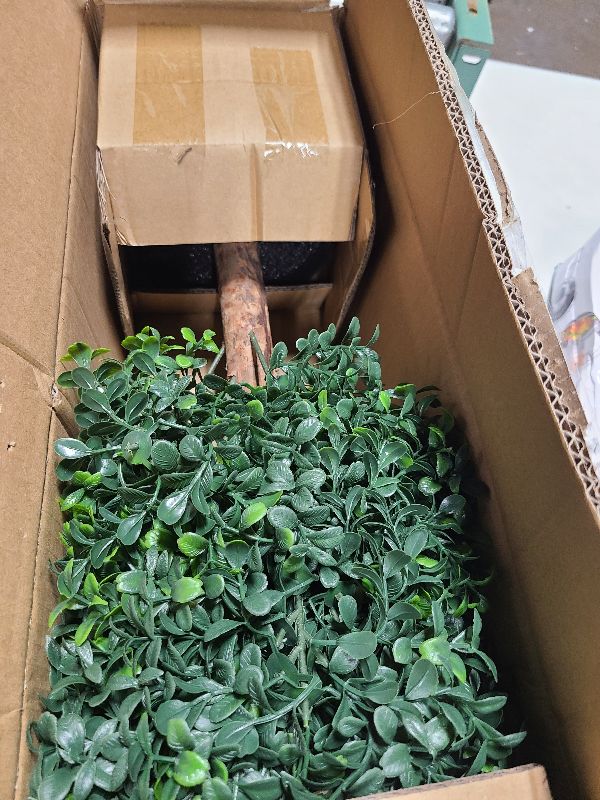 Photo 1 of 26 Inch Tall Boxwood Ball-Shaped Artificial Topiary w/Pot Indoor/Outdoor