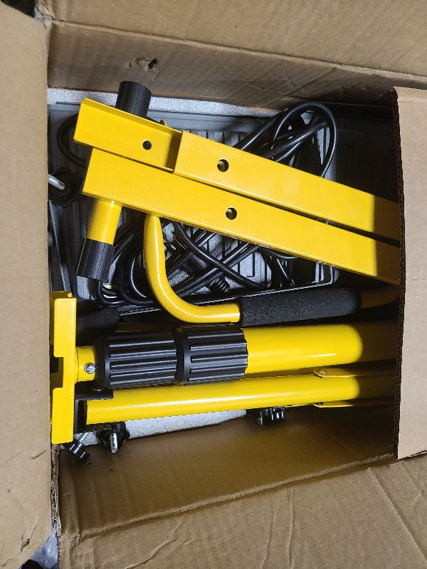 Photo 1 of 31000 Lumen LED Work Lights with Stand, Portable 3 Head Work Lights with Individual Switch (3000K/5000K/6500K Select) & 16.5FT Cord, IP66 Waterproof Foldable Tripod Stand Worklights for Outdoor Indoor