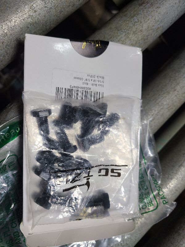 Photo 1 of 5/16-18 x 5/8" Hex Head Screw Bolt, Nuts, Flat & Lock Washers, 20Pcs 18-8 (304) Stainless Steel, Fully Threaded, Black Oxide by SG TZH