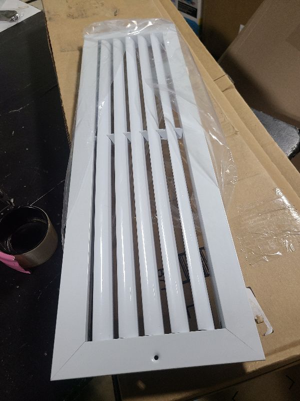 Photo 1 of 24" x 6" Duct Hole Aluminum Return Grille – Rust-Free Fixed Blades, Ceiling/Wall Fit, No Adjustable Features – Durable HVAC Air Return Vent Cover for Efficient Airflow Performance, 25.6" x 7.6" Face.