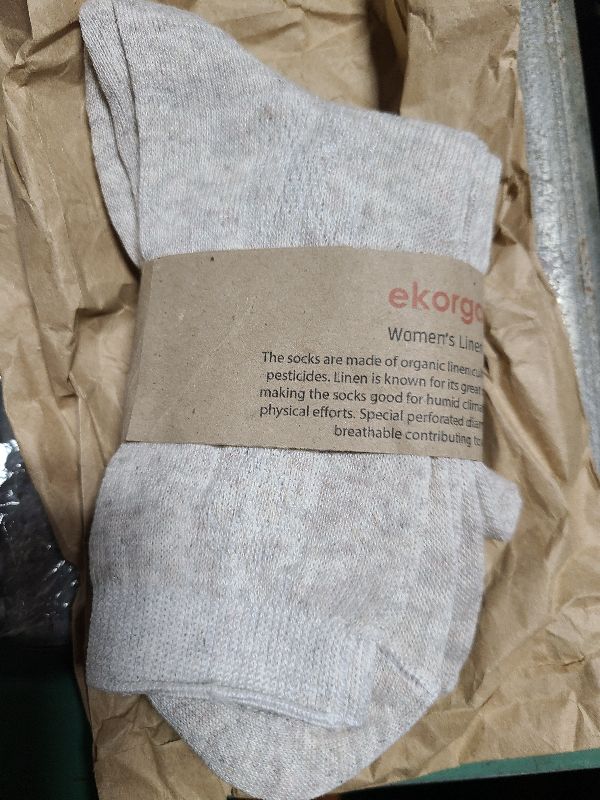 Photo 1 of 100% Pure Linen Women's socks (pack of 3 pairs, Size S, 4-6)