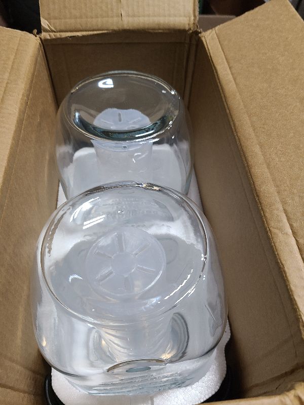 Photo 1 of 1 Gallon Glass Drink Dispensers For Parties 2PACK.Beverage Dispenser,Glass Drink Dispenser With Stand And Stainless Steel Spigot 100% Leakproof.Lemonade Dispenser With Ice Cylinder.Laundry Detergent