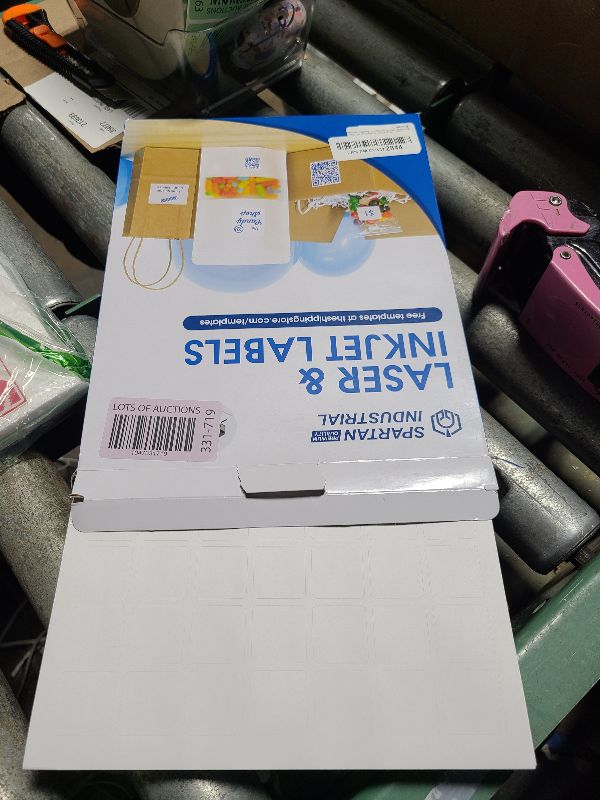 Photo 1 of 1" X 1" Square Printable Labels Compatible with Inkjet and Laser Printers - 100 Sheets, 6300 Matte White Paper Stickers for QR Codes, Barcodes, and Price Tags - Spartan Industrial