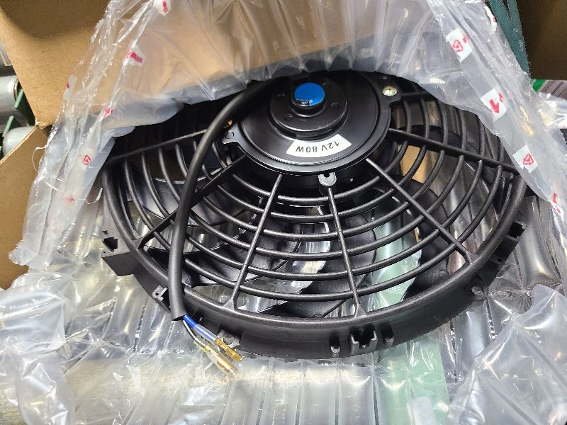 Photo 1 of 12" inch Slim Fan Pull Electric Radiator Cooling Fans 12V Mount Kit Unversal Black