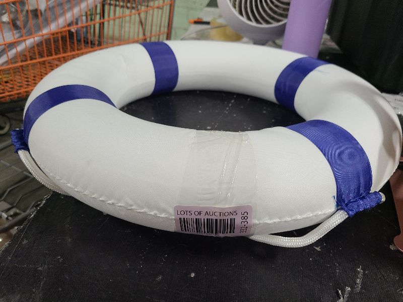 Photo 1 of 20 Inch Safety Life Preserver Ring Buoy for Swimming, Swim Foam Ring - Pool Safety Throw Rings, Rescue Lifeguard Wall Decoration (Blue)