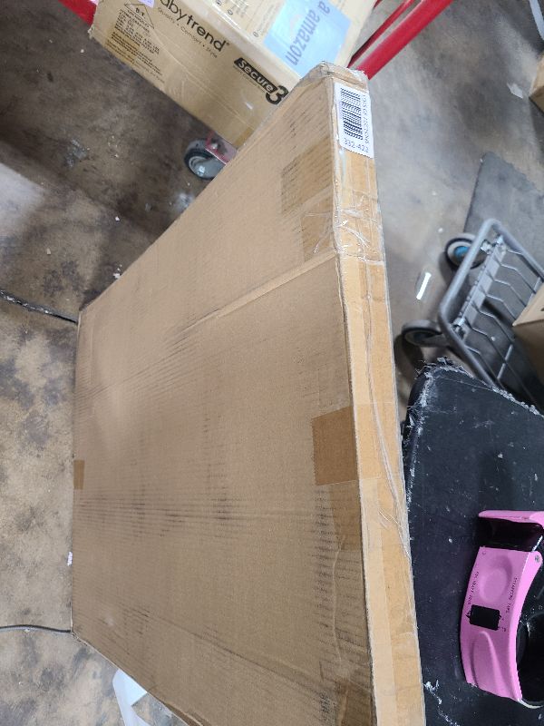 Photo 1 of 24-29 Inch Narrow Baby Gate, Pressure Mounted No Drilling Dog Gate for Stairs & Doorways, White Metal Safety Gate Indoor for Kids and Pets