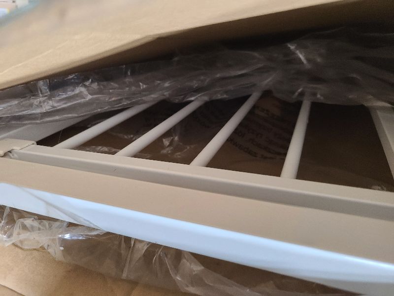 Photo 1 of 24-29 Inch Narrow Baby Gate, Pressure Mounted No Drilling Dog Gate for Stairs & Doorways, White Metal Safety Gate Indoor for Kids and Pets