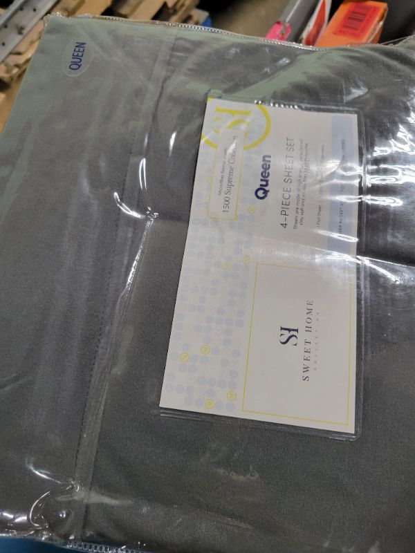 Photo 1 of Flannel Sheets Warm and Cozy Deep Pocket Breathable All Season Bedding Set with Fitted, Flat and Pillowcases, Queen, Gray
