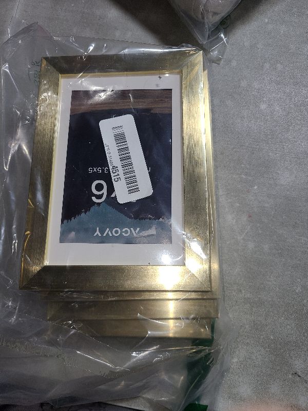 Photo 1 of Acovy 4x6 Picture Frames Set of 5, 4 x 6 Photo Frame with Mat for 3.5x5 or 4x6 without Mat, 4"x6" Picture Frame with HD Plexiglass, 4 by 6 Picture Frame for Wall or Tabletop Display, Gold