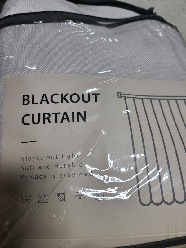 Photo 1 of 100% Blackout Shield Linen Blackout Curtains for Bedroom 72 Inches Long, Back Tab/Rod Pocket Living Room Drapes, Thermal Insulated Blackout Curtains 2 Panels Set, 50" W x 72" L, Warm Ivory