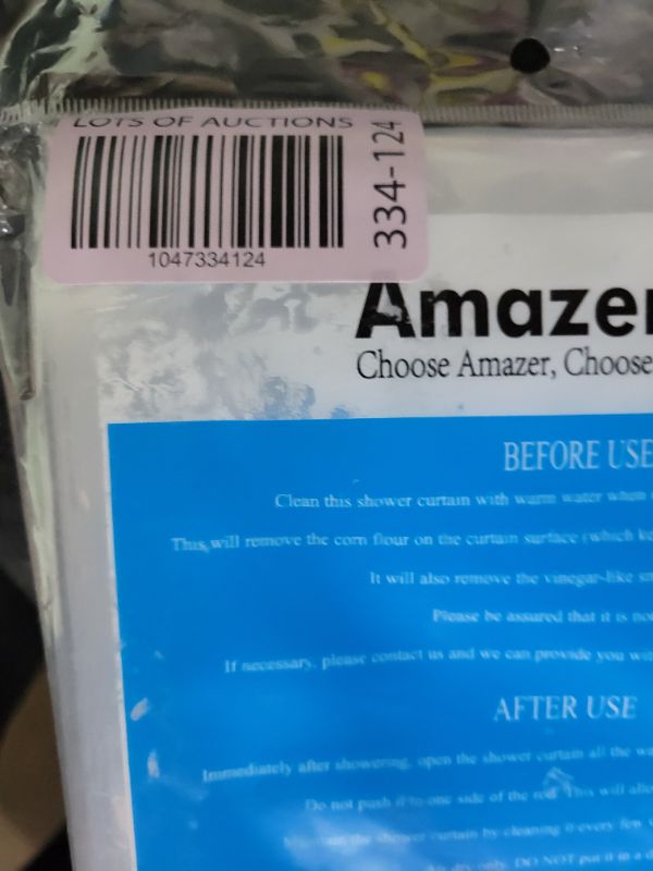 Photo 1 of AmazerBath Plastic Shower Curtain Clear Premium PEVA, Clear Shower Curtain Heavy Duty 8G, Weighted Shower Curtains for Bathroom Accessories with 3 Big Stones and 12 Rustproof Grommets, 72x72 Inches