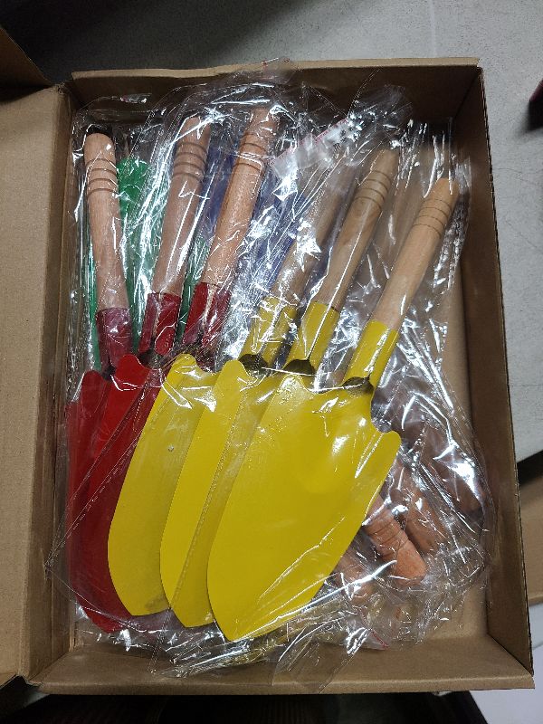 Photo 1 of Gisafai 12 Pcs Toy Shovels for Kids Gardening Tools Kids Shovel Mini Metal Garden Shovel Sand Shovels for Kids with Sturdy Wooden Handle for Toddler Soil Planting Digging Tools, 4 Colors