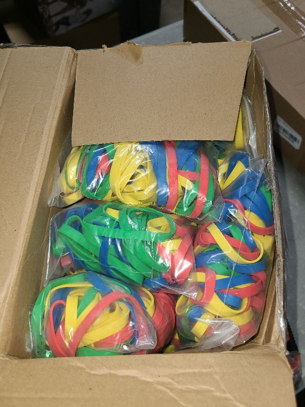 Photo 1 of Affrolling 1500pcs 10lb Rubber Bands #64 (3-1/2 x 1/4 Inches) Thick Heavy Duty Rubber Bands 20 Bags Elastics for home Office 0.5 Lb/bag(Assorted Color)