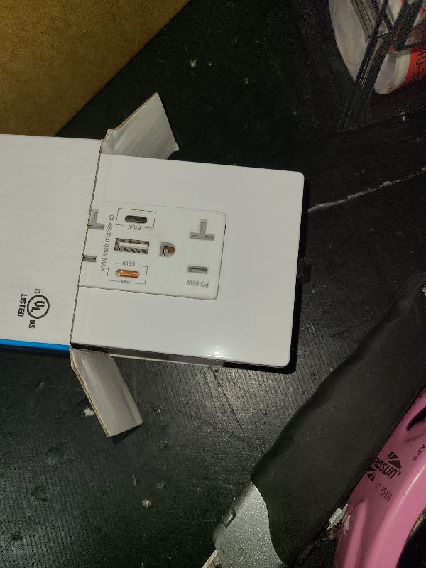 Photo 1 of [Upgraded] Amerisense GaN 65W 6Amp 3-Port USB Wall Outlet, 20 Amp Tamper-Resistant Receptacle with 2 USB Type C & 1 Type A Port, USB Charger USB-C with Wall Plated for Phone/Tablet/Laptop, UL Listed