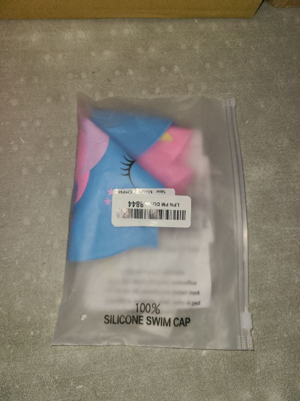 Photo 1 of 2 pcs Kids Swim Cap Silicone Swimming Cap for Boys Girls (Age 3-12) Cover Ears Waterproof Bathing Cap Keep Hair Dry Swimming Hat for Hair