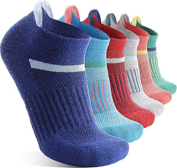 Photo 1 of  6 Pairs Merino Wool Ankle Running Hiking Socks Compression Support Breathable Thick Cushion No Show Socks for Women Men 