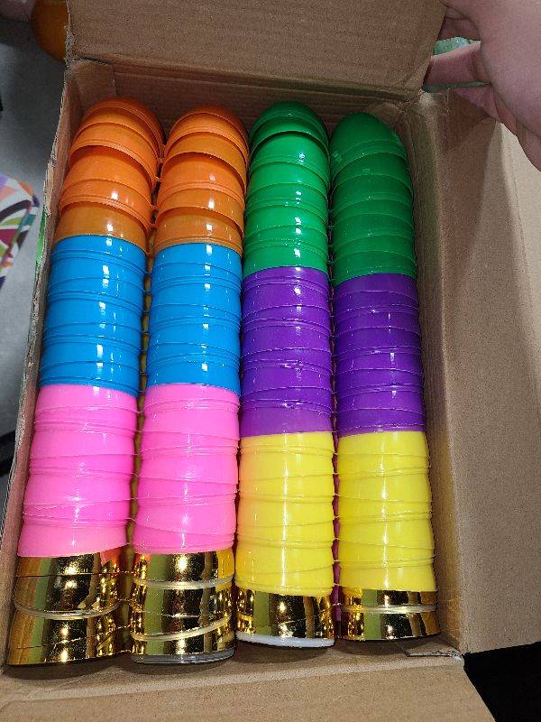Photo 1 of [6 Golden Eggs] 200 PCS Plastic Easter Eggs 2.3" Fillable Easter Eggs Fillable Colorful Bright Empty Plastic Eggs Bulks Easter Hunt Filling Treats Easter Basket Stuffers Party Favor
