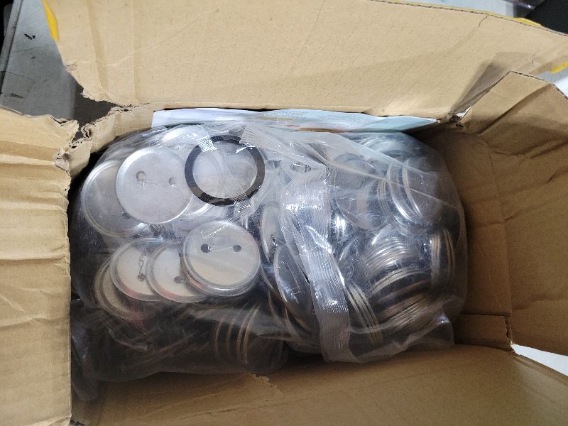 Photo 1 of 200 Sets Button Supplies, 58mm / 2.28 inch - Metal Blank Button Parts with Blank Paper for Pin Badge Maker Machine