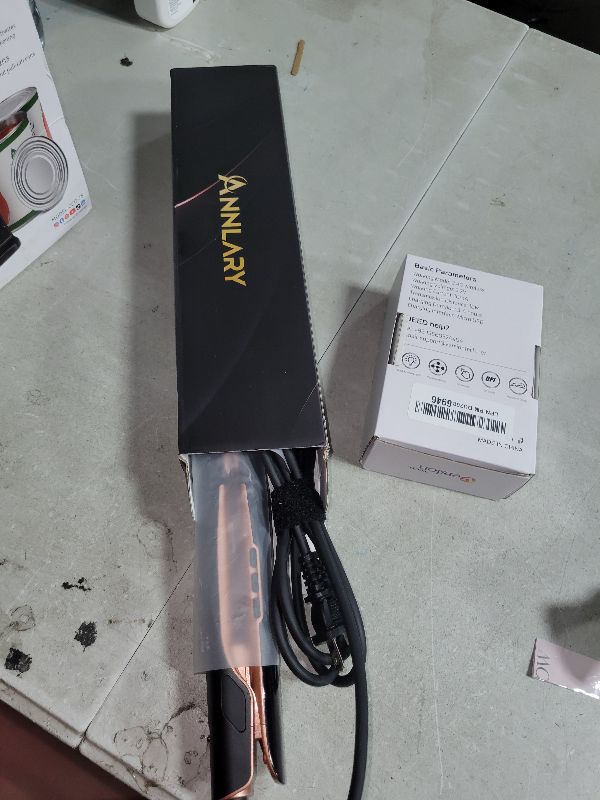 Photo 1 of Annlary Hair Straightener, 1 Inch Flat Iron Straightener and Curler 2 in 1, Titanium Ceramic Ionic Dual Voltage Straightener with Anti-Iron Silicone for Less Frizz, Shinier & Smoother Hair