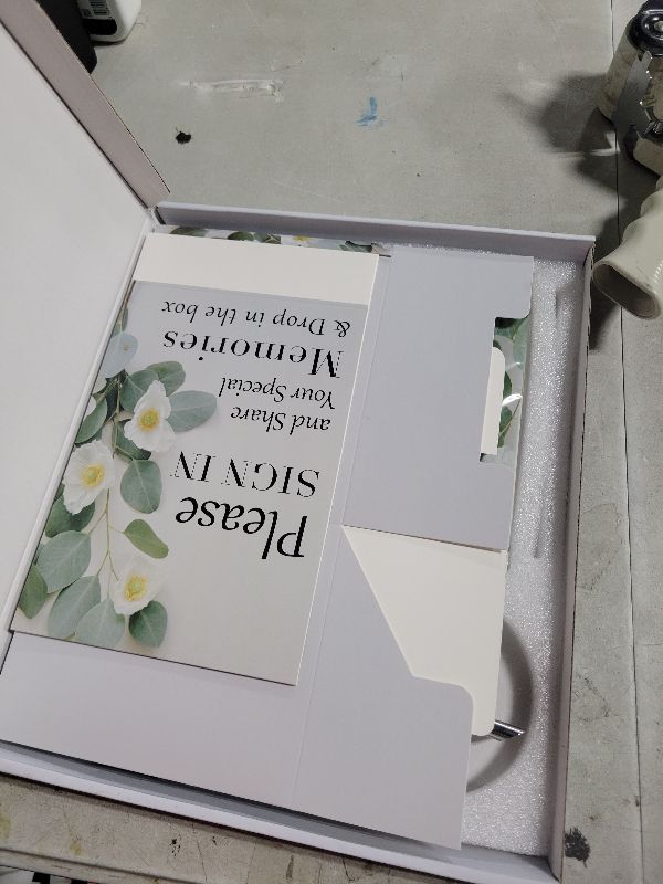 Photo 1 of 7 pcs Guest Book Set, Funeral Guest Book, Includes: Guestbook, 50 Memory Cards, Ball Pen+Pen Stand, Table Sign, Card Box, Mailer Box, Celebration of Life Guest Book, Registry Book, Memory Book