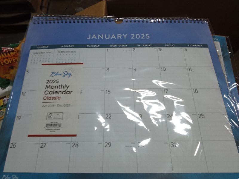 Photo 1 of 2025 Blue Sky Monthly Wall Calendar, 15" x 12", Savoy Cool, January 2025 To December 2025 6pk