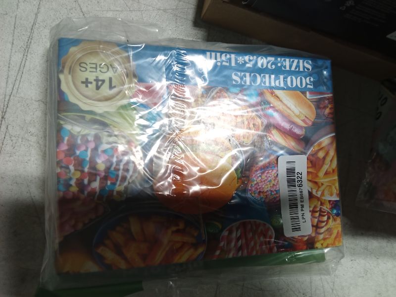 Photo 1 of 500 Piece Puzzle for Adults, Hamburger Jigsaw Puzzles, Youths Favorite Foods Puzzles 500 Pieces, Birthday and Barious Holiday Party for Family Kids and Adults, Funny Puzzle for Adults, 20.5x15 in