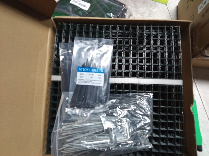 Photo 1 of 30Pcs 10 Pack Wire Plant Protectors Circle Wire Plant Cages Mesh Plant Cage Chicken Wire Cloche with 30 Ground Stakes and 200 Ties Protect Plants, Garden,Shrubs and Vegetables from Animals, 12x12 inch