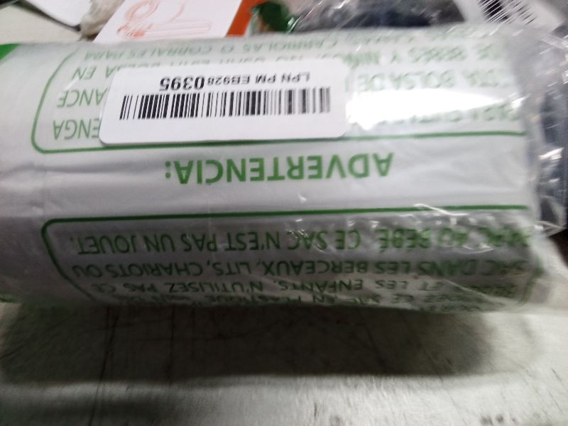 Photo 1 of 12-16 Gallon Clear Garbage Can Liners, 100 Count - Medium - Large Trash Can Liners - High Density, Thin, Lightweight, 6 Microns - For Office, Home, Hospital, Wastebaskets - 2 Coreless Rolls