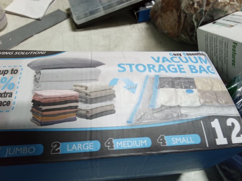 Photo 1 of 12 Pack Travel Vacuum Storage Bags with Portable Electric Pump, Vacuum Seal Space Saver Bags for Clothing, Vacuum Travel Bags for Luggage