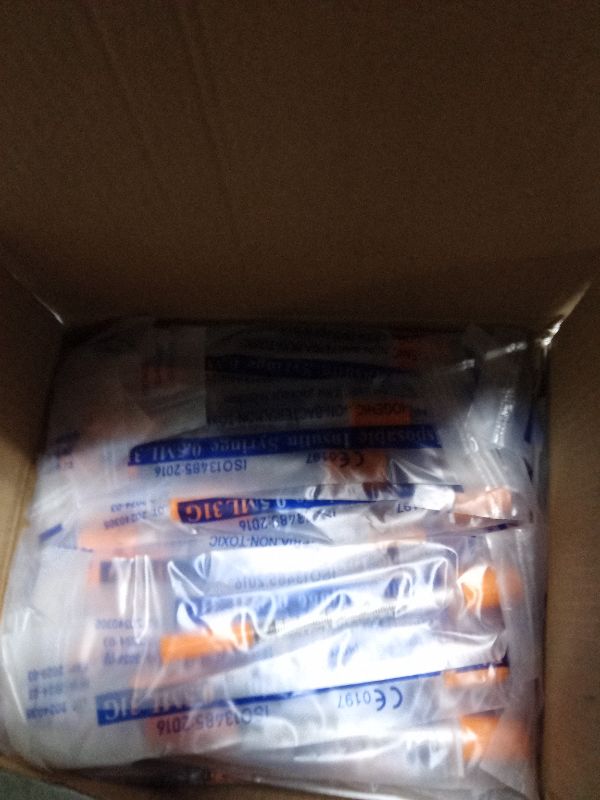 Photo 1 of 100 Pack 1/2 ml/cc 31Ga Lab Supplies, Individually Package