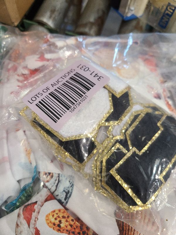Photo 1 of 20 Pieces 3.15 inches Iron on Chenille Number Patches, Black and White Number 0-9 Embroidered Chenille Patches with Glitter Sequins for Team Uniform Sports Bags Decors (Number)