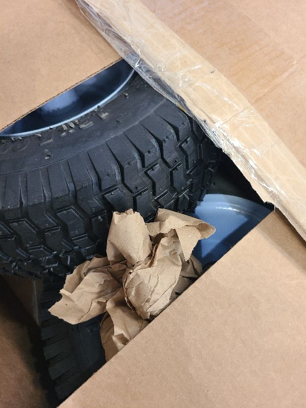 Photo 1 of 2-Pack of 13x5.00-6" Wheels,13" Pneumatic Tires,Steel Rim and 3/4" Axle Bore Hole(Bushing),3"-6” Centered Hub,for Riding Lawn Mower,Utility Wagon and More?All Purpose Utility Tire