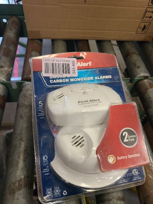 Photo 1 of & Carbon Monoxide Alarms, Smoke Co Detector Combo with Led Digital Display, Sound Alarm, Battery Powered, 2 Packs