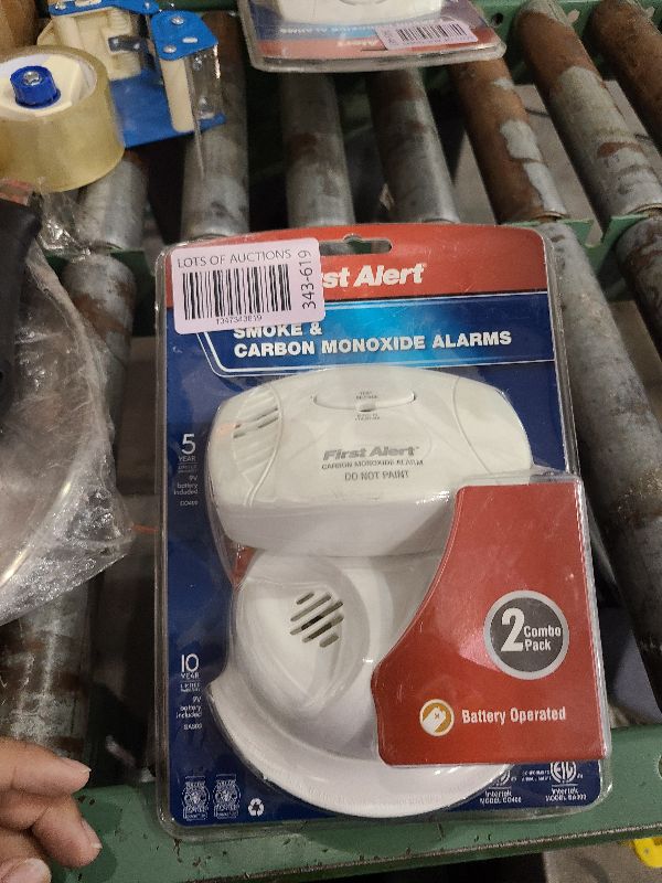 Photo 1 of & Carbon Monoxide Alarms, Smoke Co Detector Combo with Led Digital Display, Sound Alarm, Battery Powered, 2 Packs