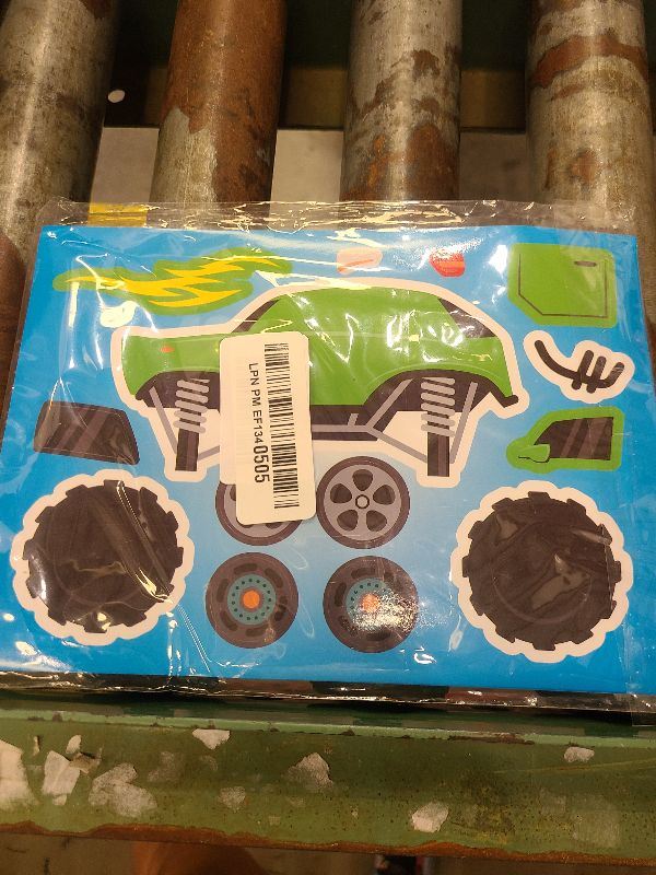 Photo 1 of 24 Sheets 8.3''×5.9'' Make Your Own Monster Truck Stickers for Toddlers Kids Party Favors, Make a Face Stickers for Kids Activities Supplies Crafts