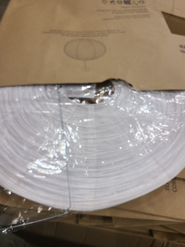 Photo 1 of 1PC 23.6 Inch Round Rice Paper Lamp Shades, White Paper Lanterns Lights,Paper Pendant Light Shade,Hanging Paper Lamp Shade,Noguchi Lamp Shade,Lampshade for Living Room,Excluding Wires and Bulbs