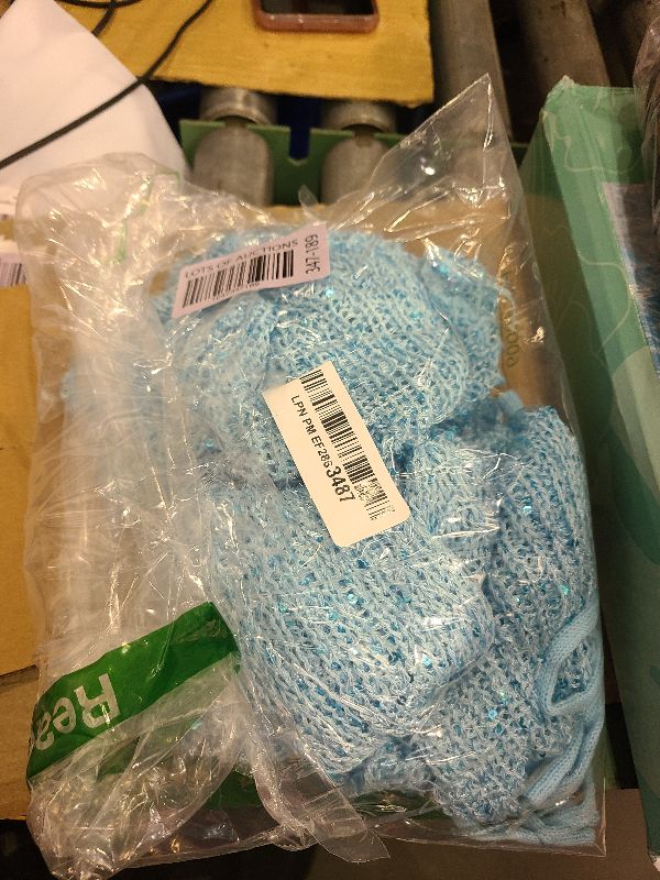 Photo 1 of  Crochet 1 Piece Women Sequins Sleeveless Halter Open Back Crop Top Knitted Shorts Vacation Outfits Blue XS