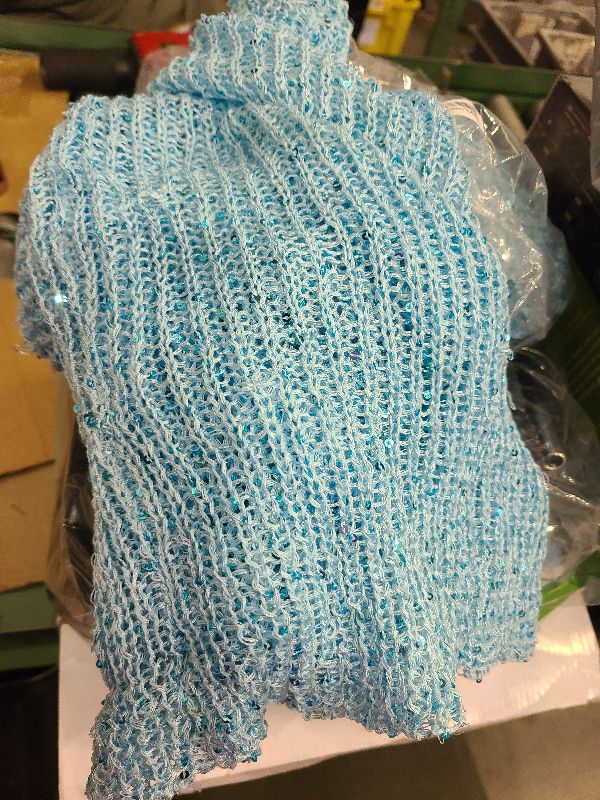 Photo 1 of  Crochet 1 Piece Women Sequins Sleeveless Halter Open Back Crop Top Knitted Shorts Vacation Outfits Blue XS
