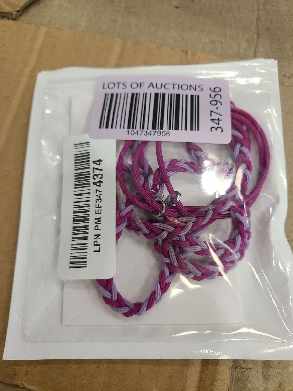 Photo 1 of 1Pack 25" Elastic Hair Ties No Damage for Women's Thick Curly Hair, Ponytail Holders Hair Bands for Long Hair Ponytail Wrap Hair Tie for Wind Water Braided Hair Ties Scrunchies (Hot Pink+Purple)