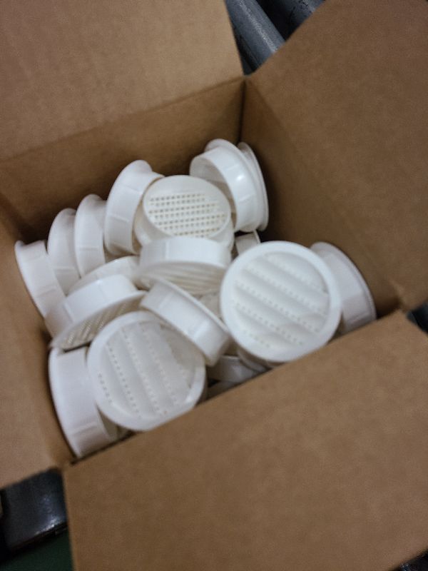 Photo 1 of 2" Round Plastic Louver Soffit Air Vent Reptile Screen Grille Cover Multiple Colors/Quantities (50, White)