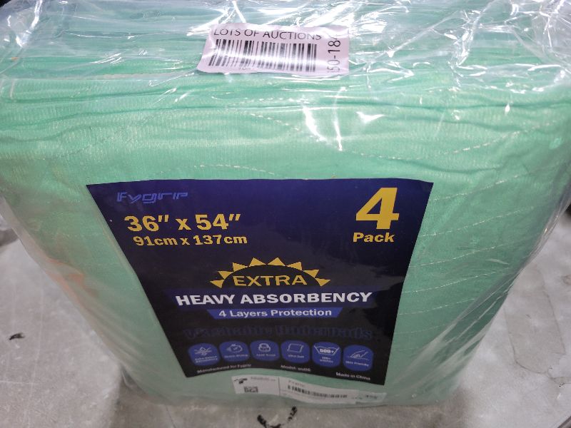 Photo 1 of 4 Pack 36” x 54” Extra Heavy Absorbency Washable Underpads, Waterproof Nursing Pads Incontinence Bed Pads, Reusable Washable Pee Pads for Dogs, Diaper Changing & Adults, Mattress Protector