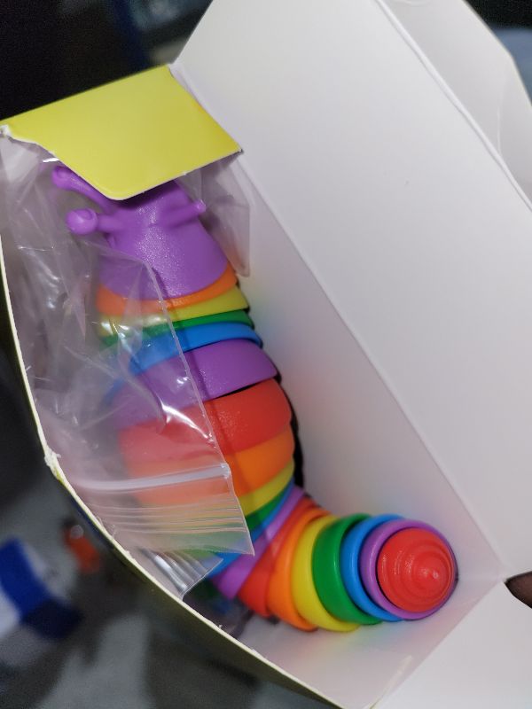 Photo 1 of 3PCS Baby Sensory Fidget Slug Toy Pack, Airplane Travel Activities Road Trip Car Toy for Toddler Kids ASMR Stuff Restaurant Figette Worm Gift for Girl Boy Adult Autism ADHD Autistic Caterpillar Stim
