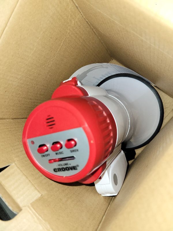 Photo 1 of 30 Watt Megaphone Bullhorn With Siren & Music, Lightweight Mini Bull Horn With Loud Speaker & Volume Control, 800 Yard Voice Range Mega Phone, Cheering Gifts for Kids & Adults Ages 14 15 16+ Years Old
