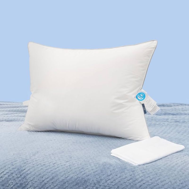 Photo 1 of 
Visit the Store, finbuco
finbuco
Visit the Store
4.3
4.3 out of 5 stars
(516)
Natural Goose Down Pillows: Luxury Hotel Bed Pillow with 750 Fill Power, White Goose Down Sleeping Pillow with Pillowcase, Soft Pillow for Back, Side, Stomach Sleepers - 1 Pack