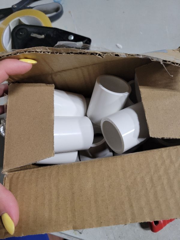 Photo 1 of 20 Pack 1" PVC Couplings Adapter Pipe Fittings, Furniture Build Grade SCH40 (Socket x Socket) 1 Inch PVC Slip Socket Connectors for DIY PVC Shelf Garden Support Structure, White