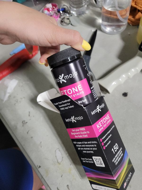 Photo 1 of 150 Ketone Test Strips with Free Keto Guide eBook & Free APP. Urine Test for Ketosis on Ketogenic & Low-Carb Diets. Extra-Long Strips.