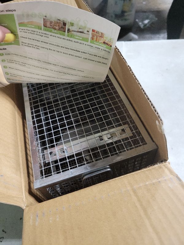 Photo 1 of 2 Packs Humane Rat Trap Outdoor, Wanqueen Humane Mouse Traps Indoor, Small Rodent Chipmunk Trap and Other Live Animal Cage Catch and Release