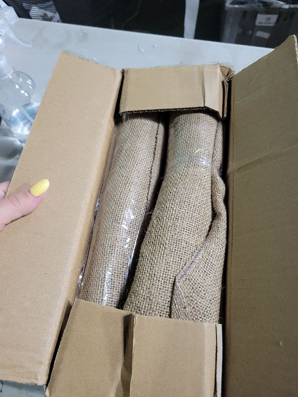 Photo 1 of 6 Pack Natural Burlap Table Runners,12 x 108 Inch Rustic Jute Table Runner and Placemats Bulk for Western Wedding Table Decorations,Farmhouse Style Party,Holiday,Kitchen Coffee Table Decor Cover