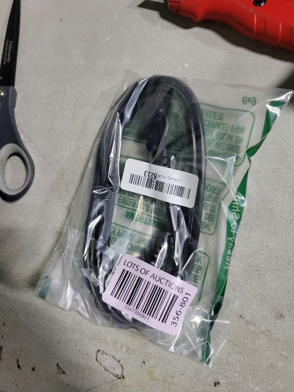 Photo 1 of 3 Prong AC Power Cord 10ft Long Standard | 125V-250V | for Computer, Monitor, TV, Printer, Power Supply PSU Electric Cable Replacement Power Cord