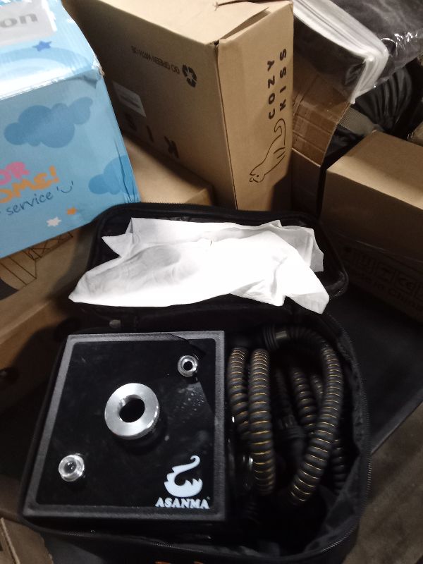 Photo 1 of 2 Hose Hookah Set with Travel Case Cleaning Brush, ASANMA Micro Cube Acrylic Hookah with Silicone Bowl Coal Tongs Magical Remote LED Light for Better Shisha Narguile Smoking